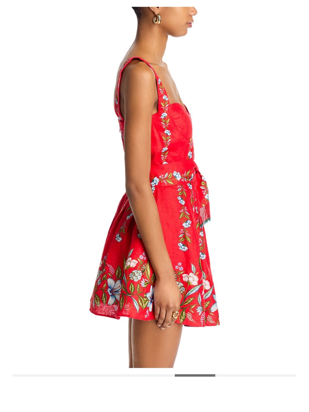 NWT FARM Rio Floral Sweet Bloom Bouquet Red Mini Dress Small - Picture 7 of 10